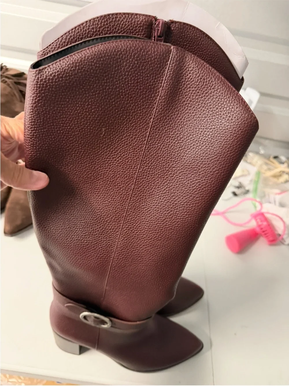 Women's Tall Burgundy Riding Boots size 10 new